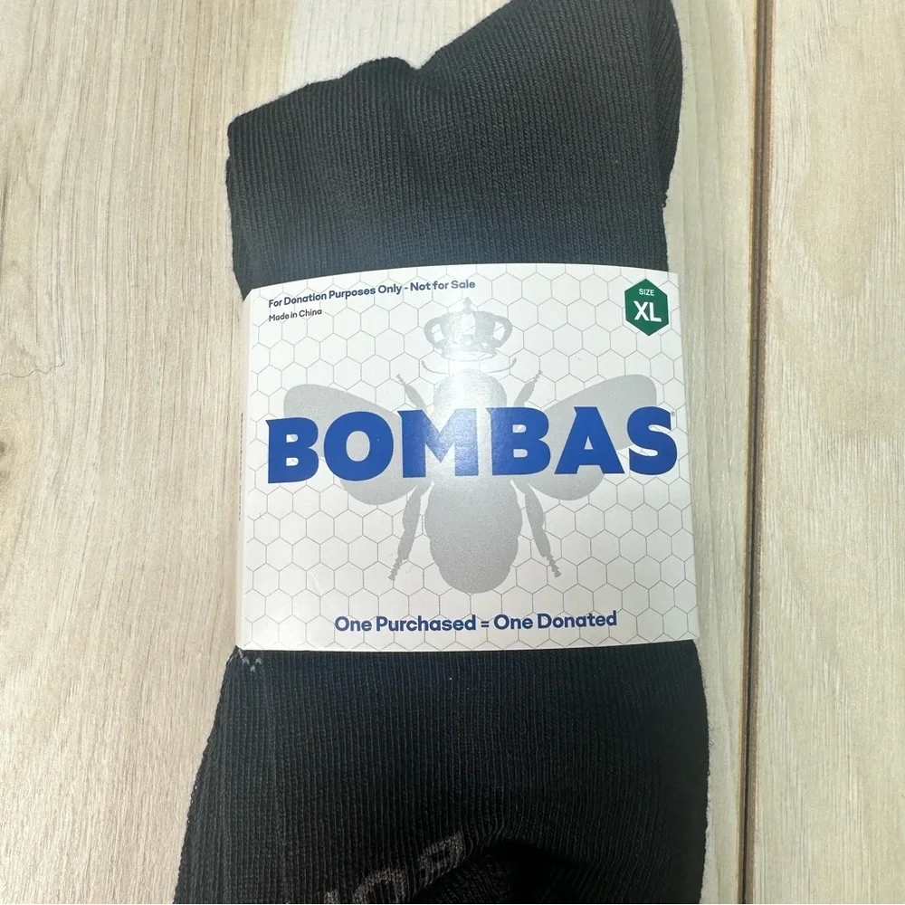 Bombas‎ Men's Black Crew Socks Size XL Crew Calf Honeycomb Socks 5 Pairs NWT
